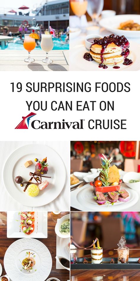 19 Surprising Foods You Can Eat On A Carnival Cruise Cruise Food Recipes, Carnival Cruise Food, Celebrity Millennium, Carnival Splendor, Carnival Conquest, Carnival Liberty, Carnival Magic, Carnival Cruise Ships, Cruise Food