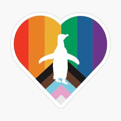 penguins lgbtq lgbt penguin heart queer surrounded by penguins cute penguin cute penguins pride lgbt pride rainbow trans bi sexual lgbtqi lesbian gay bi lgbtqia rainbow heart This Hoiho Penguin (yellow eyed penguin) gives you their heart full of Pride. Send, share, and show off your pride with this cute silhouette of a real Hoiho Penguin that Scarlett Howell of Surrounded By Penguins took in South New Zealand. South New Zealand, Penguin Heart, Penguin Sticker, Sticker Heart, Pride Rainbow, Cute Penguins, Yellow Eyes, Lgbtq Pride, Rainbow Heart