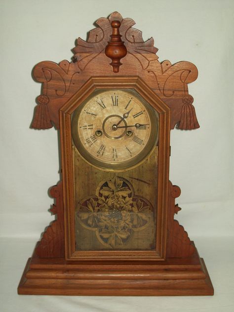 "For Your Consideration. Nice Ingraham Mantle Clock ~ This Piece Does Display Well ! This Unit Measures About; 20-1/4\" Tall x 14-1/2\" Wide x 5\" Deep Note: (Unit Comes in Used Antique Condition, it's Not Perfect) Please Note: (Clock May Need Adjusted After Being Shipped) Note: (Refer To Pictures as They are Best Part of Description) NOTE: (Please Read Below) If you want to purchase this item, please do so from my store on the Etsy web page not marketing like Google, Facebook, Instagram, Pinter Clock Antique, Antique Phone, Etsy Marketing, Antique Keys, Mill Creek, Vintage Wall Clock, Mantle Clock, Antique Clocks, England Uk