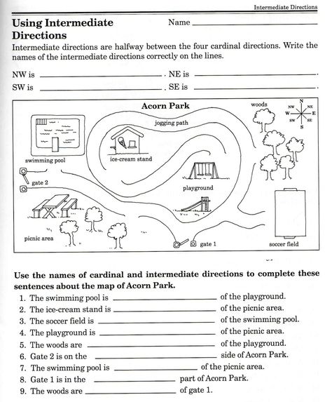 Second Grade Map Skills Worksheets Map Skills Worksheets 3rd Grade Directions Worksheet, Social Studies Maps, Teaching Maps, Map Skills Worksheets, Third Grade Social Studies, 3rd Grade Social Studies, Geography Worksheets, Cardinal Directions, Kindergarten Social Studies