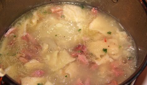 Slippery Pot Pie Recipe, Dutch Ham Pot Pie, Ham Pot Pie, Homemade Pot Pie, Boiled Ham, Homemade Ham, Stew Soup, Crockpot Ham, Pot Pie Soup