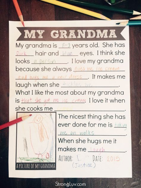 All About My Grandma FREE Printable!  The most melt-her-heart, thoughtful thing Grandma could receive this Mother’s Day is a handmade gift.  Do not let the day pass without her getting one.  This fill-in-the-blank, Story of My Grandma, FREE Mother’s Day Gift hits the mark and delivers the personal touch she’s looking for. All About My Grandma, Grandma Diy, I Love My Grandma, Diy Mother's Day Crafts, Presents For Grandma, Grandma Birthday Card, Grandmas Mothers Day Gifts, Mom Printable, Gifts For Grandma