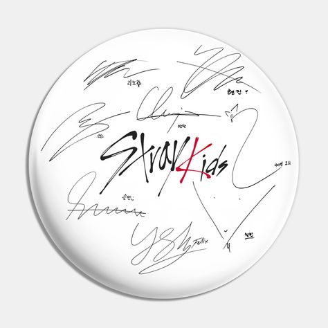 Stray Kids Signature, Stray Kids Ot8, Kids Phone Cases, Merch Ideas, White Pin, Felix Stray Kids, Button Pins, Korean Actors, Phone Case Design