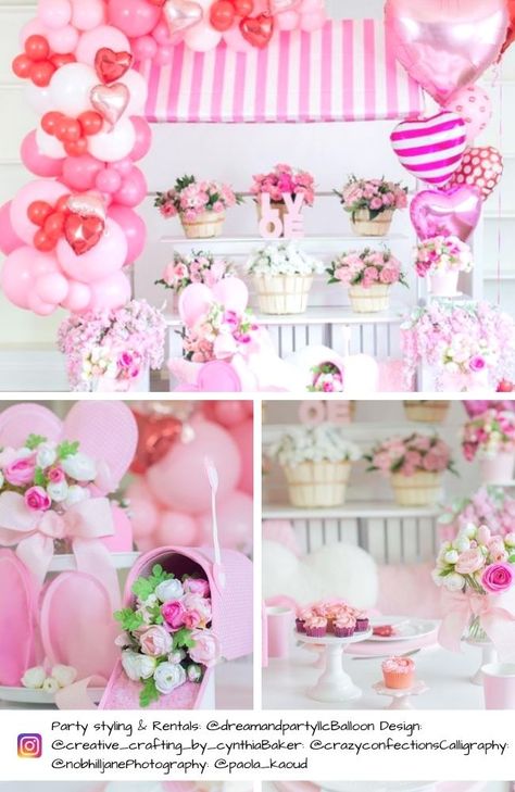 Valentine’s Day Baby Shower Ideas February Baby Showers, February Baby, Valentines Baby Shower, Rose Cupcakes, Red And Pink Roses, Valentines Day Baby, Valentines Roses, Baby Shower Table, Baby Props