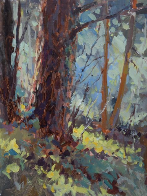 Oil Painting Trees, Tips For Painting, Abstract Tree Painting, Landscape Painting Tutorial, Plein Air Landscape, Art Retreats, Nature Artists, Dappled Light, Landscape Art Painting