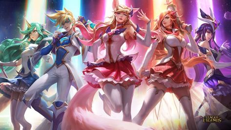 Star Guardian Skins, Ezreal League Of Legends, Evelynn League Of Legends, Ahri Wallpaper, Ahri Lol, Ahri League, Star Guardian, League Of Legends Game, Legend Games