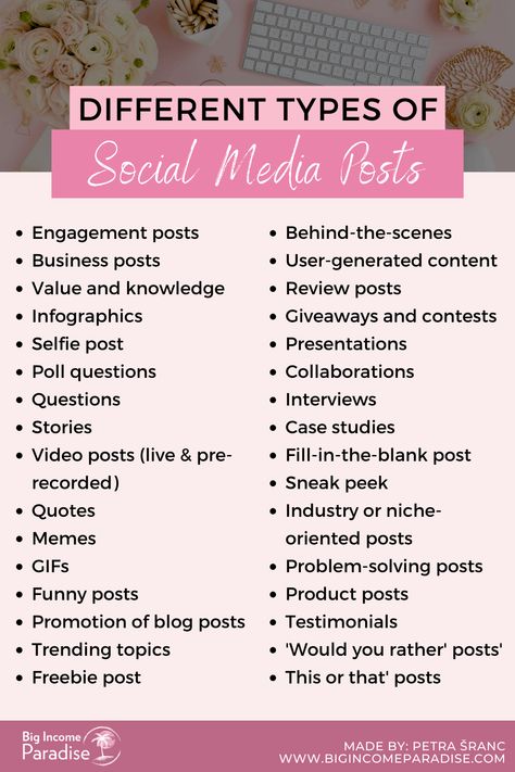 Here are 32 different types of Social Media posts that will spark your imagination. Types of social media content. Social media post ideas. Social media post ideas small businesses. Social media post ideas for engagement. Social media post ideas for business. Social media content ideas. Social media content ideas posts. Social media content ideas for business. Social media content ideas entrepreneur. Social media content ideas cheat sheets. Types of content for social media. Social Media Contests Ideas, Small Business Social Media Posts, Post Ideas For Business, Social Media Worksheet, Content Ideas For Business, Engagement Social Media, Social Media Content Ideas, Content For Social Media, Social Media Contests