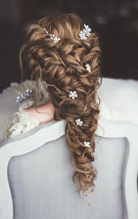 Long Bridal Hair, Side Hairstyles, Wedding Hair Inspiration, Bridal Hairstyles, Wedding Hairstyles Updo, Coast Wedding, Wedding Hairstyles For Long Hair, Wedding Hair And Makeup, Long Curly