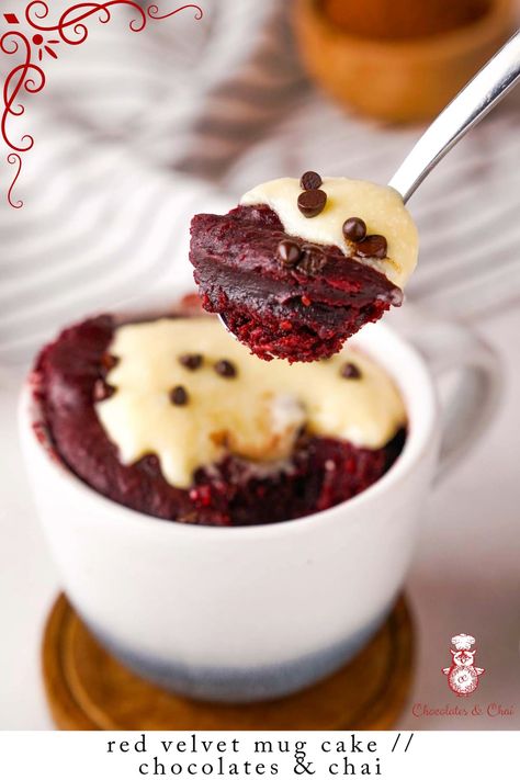 Red Velvet Mug Cake Recipe, Red Velvet Mug Cake, Cake Problem, Mugcake Recipe, Regular Cake, Bakery Style Cake, Whipped Cream Cheese Frosting, Baked Cakes, Microwave Cake