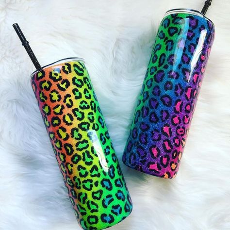 Lisa Frank Tumbler, Rhinestone Tumbler, Rhinestone Cups, Summer Tumbler, Rainbow Leopard, Glitter Cups, Custom Cups, Rainbow Glitter, Lisa Frank