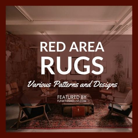 Red Rug Living Room Decor, Funky Bedroom Decor, Red Rug Living Room, Room Decor Luxury, Funky Bedroom, Funky Living Rooms, Red Area Rugs, Different Shades Of Red, European Home Decor