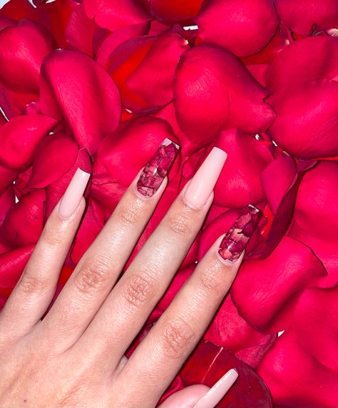 Rose Petal Nails, Nails Acrylic Long, Tv Wall Decor Ideas, Nails Valentines, S Nails, Valentine Nails, Long Nail Designs, Tv Wall Decor, Pretty Nail Art Designs