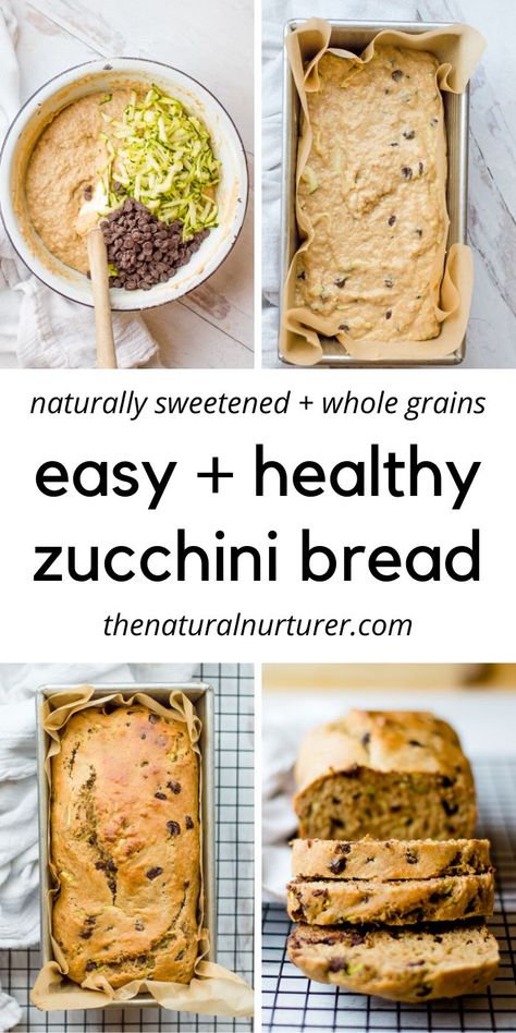 This Healthy Zucchini Bread Recipe is easy, delicious and makes for a great snack, breakfast or healthy dessert. Naturally sweetened, made from whole grains & kid-approved! Healthy Zucchini Bread, Easy Zucchini Bread, Zucchini Bread Healthy, Bread Healthy, Healthy Bread Recipes, Zucchini Bread Recipe, Healthy Zucchini, Easy Zucchini, Zucchini Bread Recipes