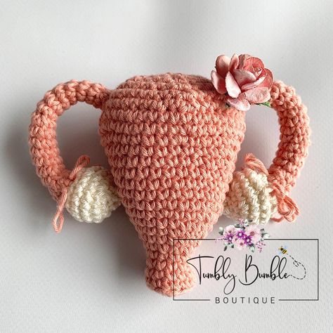 Crochet Uterus, Nursing Aesthetic, Crochet Stuffies, Student Midwife, Nurse Aesthetic, Obstetrics And Gynaecology, Pipe Cleaner, Nursing Students, Cotton Yarn