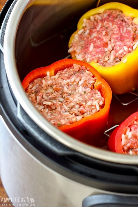 Instant Pot Stuffed Bell Peppers, Easy Pressure Cooker Recipes, Bell Pepper Recipes, Best Instant Pot Recipe, Easy Instant Pot Recipes, Instant Pot Dinner Recipes, Happy Foods, Instapot Recipes, Instant Pot Pressure Cooker