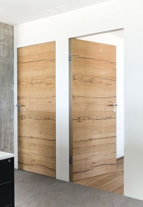 Natural Wood Doors Interior Modern, Natural Wood Doors Interior, Doors Interior Modern, Flush Doors, Indoor Doors, Door Design Interior, Bedroom Doors, Home Doors, Wood Doors Interior