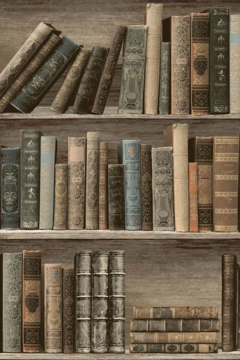 Antique Library, Classic Library, Antique Shelves, Library Aesthetic, Leather Bound Books, Book Wallpaper, Wallpaper Direct, Modern Wallpaper, Old Book