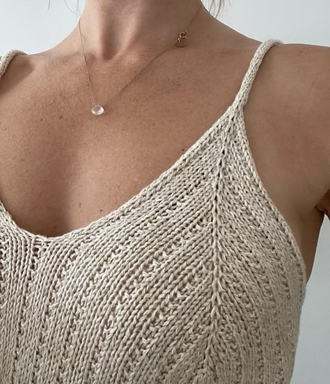 Margot Camisole pattern - Cheryl Mokhtari Knit Tank Top Pattern, Camisole Pattern, Felt Yarn, Summer Yarn, Boucle Yarn, I Cord, Thick Yarn, Circular Knitting Needles, Circular Knitting