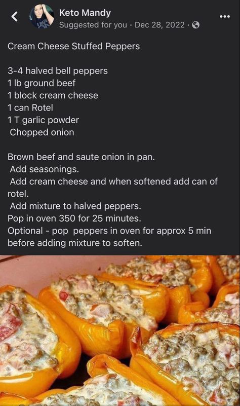 Cream Cheese Stuffed Peppers, Ventura California, Ground Beef Recipes For Dinner, Daily Recipes, Dinner Easy, Recipes For Dinner, Keto Recipes Dinner, Recipes Crockpot, Beef Recipes Easy