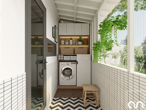 Outdoor Laundry Room Ideas, Outdoor Laundry Room Ideas Small Spaces, Room Ideas Small Spaces, Small Laundry Area, Outdoor Laundry Rooms, Outdoor Laundry, Garage Laundry Rooms, Minimal Kitchen Design, Laundry Room Ideas Small Space