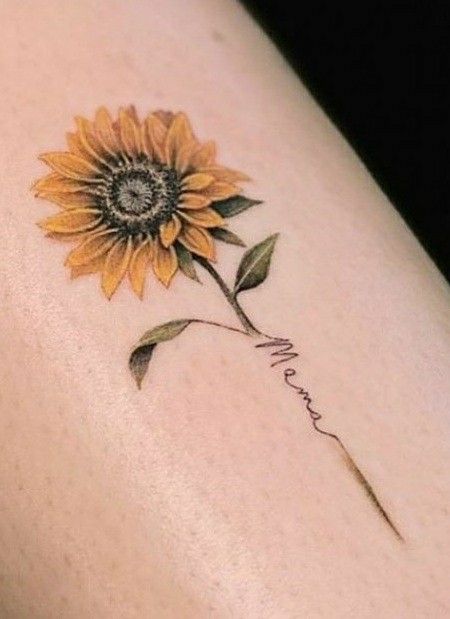 Girasoles Tattoo, Bouquet Tattoo, Hydrangea Bouquet, Leaf Tattoos, Maple Leaf Tattoo, Hydrangea, Sunflower, Tattoos, Quick Saves