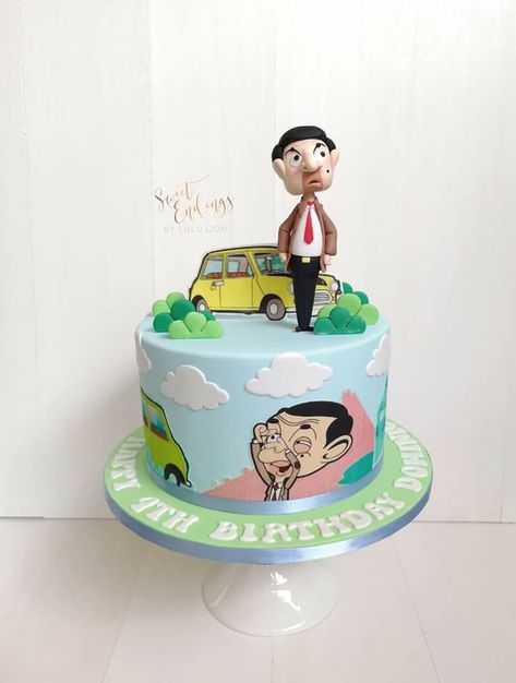 Mr Bean Cakes For Boys, Torte Za Decake, Mr Bean Cake, Mr Bean Birthday, Pink Panther Cake, Kids Birthday Snacks, Fondant Figurine, Pirate Ship Cakes, Cocomelon Cake