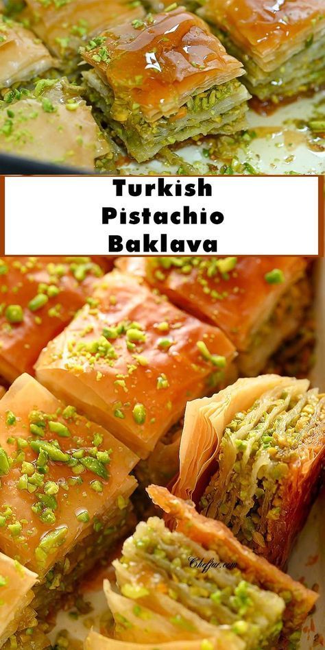 Flaky, crisp, tender, honey-sweet Turkish pistachio baklava is a classic dessert. The trick to this recipe is the beautifully balanced sweetness and crispiness. Turkish Pistachio Dessert, Baklava With Pistachios, Baghlava Recipe, Persian Baklava Recipe, Baklava Recipe Videos, How To Make Baklava Easy, Turkish Deserts Recipe, Baklava Recipe Pistachio, Turkish Sweets Recipes