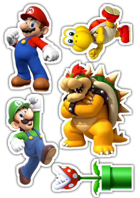 Mario Coins Printable, Super Mario Cutouts, Mario Bros Printables Free, Super Mario Topper, Super Mario Free, Super Mario Brothers Birthday, Mario Brothers Birthday Party, Princess Peach Party, Mario Crafts