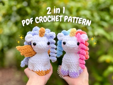 Crochet Pegasus, Crochet Unicorn Pattern Free, Unicorn Crochet Pattern, Amigurumi Unicorn, Crochet Unicorn Pattern, Unicorn Crochet, Crochet Dreams, Amigurumi Tutorial, Crochet Unicorn