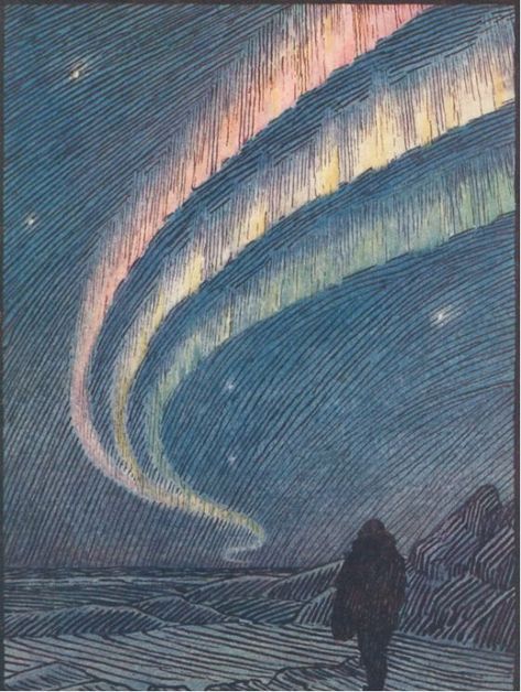 'In Northern Mists: Arctic Exploration in Early Times,Vol II' by Fridtjof Nansen (Norwegian: 1861 – 1930). Nansen was a Norwegian polymath and Nobel Peace Prize laureate. He gained prominence as an explorer, scientist, diplomat, and humanitarian. He led the team that made the first crossing of the Greenland interior in 1888, traversing the island on cross-country skis. He won international fame after reaching a record northern latitude of 86°14′ during his Fram expedition of 1893—1896. Stephen Ellcock, Moonlight Illustration, Fridtjof Nansen, Arctic Explorers, East Coast, Artist Inspiration, Oil On Canvas, Aurora, Modern Art