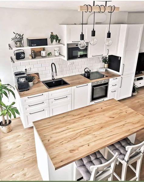 Hygge Home, Kitchen Inspiration Design, Counter Tops, Beautiful Kitchens, Kitchen Style, Diy Storage, Home Decor Kitchen, 인테리어 디자인, Kitchen Room