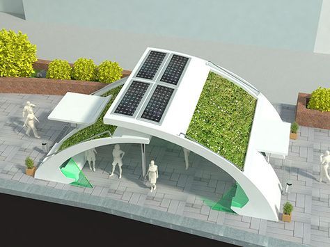 Concept design for Harbin city green bus stop project 2011-2012 Small Structures Architecture, Waiting Shed Design Concept, Small Pavilion Design, Busstop Ideas, Bus Stop Ideas, Halte Bus, Bus Parking, Bus Stop Design, Mad Architects