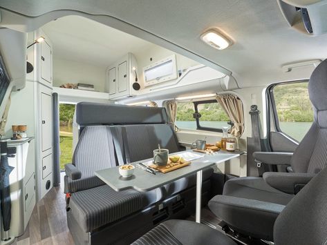 'Nugget' is a tiny home inside a Ford Transit van that sleeps 4 people - Business Insider Volkswagen Bus Camper, Ford Transit Connect Camper, Ford Nugget, Iveco Daily 4x4, Ford Transit Campervan, Ford Transit Camper, Transit Camper, Ford Transit Custom, Volkswagen Camper