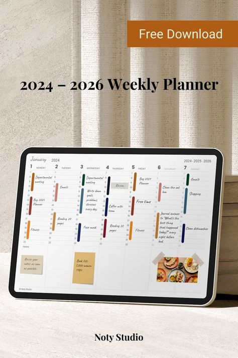 Free Weekly Planner Template for 2024-2026 budgetplannertemplate #undateddigitalplanner #plannerorganizer #diydigitalplanner Student Time Management, Time Management Schedule, Free Printable Weekly Planner Template, Study Planner Ideas, Free Weekly Planner Templates, Free Weekly Planner, Planner Free Printable, Free Planner Templates, Weekly Planner Free Printable