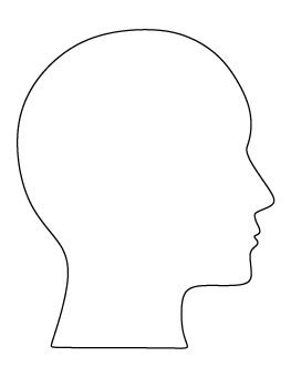 Human Head Pattern Head Silhouette Human, Head Template Drawing, Printable Outline, Drawing Body Proportions, Head Outline, Drawing The Human Head, Silhouette Head, Wig Head, Human Head