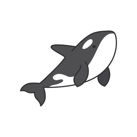 Cute cartoon killer whale isolated on wh... | Premium Vector #Freepik #vector Orca Cartoons, Cute Orca Drawing, Whale Cartoon Drawing, Cartoon Orca, Killer Whale Drawing, Orca Illustration, Dolphin Cartoon, Whale Cartoon, Trip Scrapbook