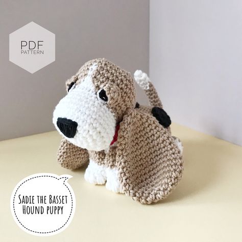 Excited to share this item from my #etsy shop: AMIGURUMI PATTERN/ tutorial (English) Amigurumi Basset Hound Dog - "Sadie the Basset Hound Puppy" pdf - US terminology Basset Hound Crochet Pattern, Crochet Basset Hound, Amigurumi Colorful, Cavalier Dog, German Shepherd Gifts, Basset Hound Puppy, Hound Puppies, Yarn Dolls, Basset Hound Dog