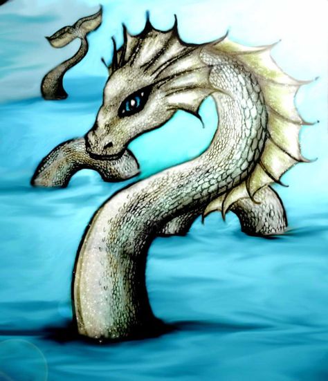 Sea Monster Sea Monster Art Drawings, Sea Dragon Drawing Easy, Sea Monster Painting, Sea Monster Drawing Easy, Sea Monster Drawing, Mythical Creature Names, Sea Monsters Drawing, Mythical Sea Creatures, Sea Monster Art