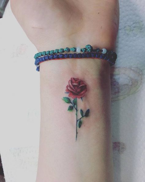 Rose Tattoo On Collarbone, Small Red Rose Tattoos For Women, Rose Semi-colon Tattoo Ideas, Rose Tattoos Women, Tiny Rose Tattoo Wrist, Single Red Rose Tattoo, Micro Rose Tattoo, Rose Tattoo On Wrist, Small Rose Tattoos For Women