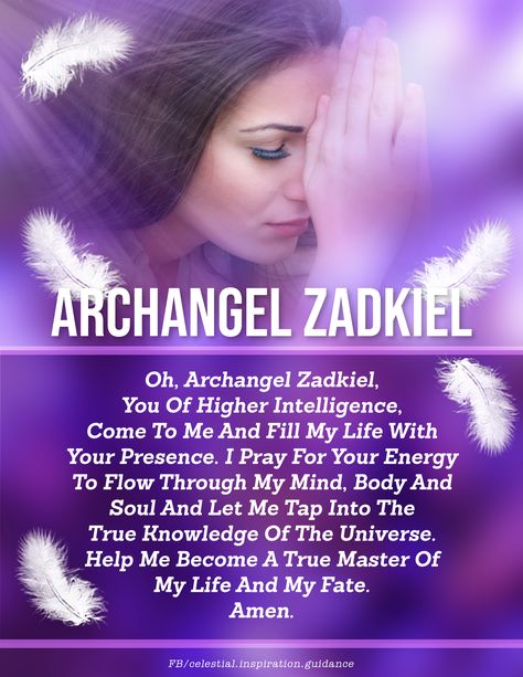 Connecting with Archangel Zadkiel will bless you with his high uplifting energy that can cleanse and illuminate your own vibration energy. Arch Angel Zadkiel, Archangel Zadkiel Prayer, Spiritual Beginner, Empath Help, Zadkiel Archangel, All Archangels, Archangels Names, Arch Angels, Archangel Zadkiel