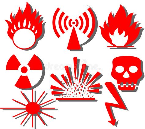 Hazard warning. Vector illustration of different hazard warnings #Sponsored , #AD, #Sponsored, #warning, #warnings, #hazard, #Hazard Hazard And Risk Poster, Hazard And Risk, Poster Drawing, Poster Layout, Poster Making, Circles, Rooster, Stock Vector, Vector Illustration