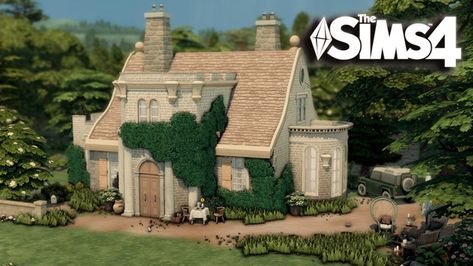 Charming English cottage | Patreon Stone Railings, Cozy Bathroom, Cozy Family Rooms, Home Basics, Boho Bathroom, Rustic Art, English Cottage, Teen Room, The Sims 4