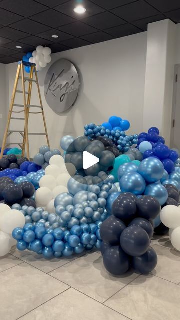 A|O Balloons on Instagram: "It’s the hallway time! @kcslavic_dallas @lilysdecorations_the_store #balloon #balloons #balloongarland #balloondecor #balloonartist #event #party #eventdecor #partydecor #eventdecoration" Blue Purple Silver Balloons, Fishing Balloon Arch, Dropped Ceiling, Balloon Wall, Blue Balloons, Event Party, Balloon Garland, Balloon Decorations, Event Decor