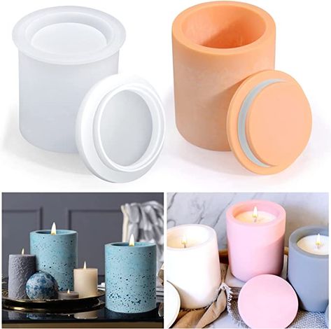 Cement Candle Holders, Cylinder Candles, Candle Pot, Cement Candle, Cement Molds, Formy Silikonowe, Candle Making Molds, Silicone Candle Molds, Silicone Resin Molds