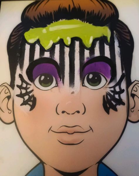 Kids Face Painting Easy, Beetlejuice Makeup, Cute Halloween Makeup, Face Painting Easy, Kids Face Paint, Face Painting Halloween, Face Painting Designs, Kids Makeup, Facepaint