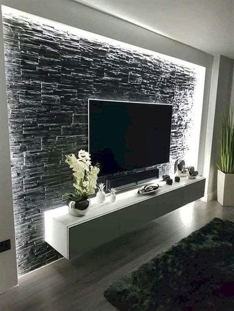 Wall Design Ideas, Tv Room Design, Tv Wall Design, Living Room Tv Wall, Living Room Decor Apartment, Minimalist Living, A Living Room, Minimalist Living Room, Design Case