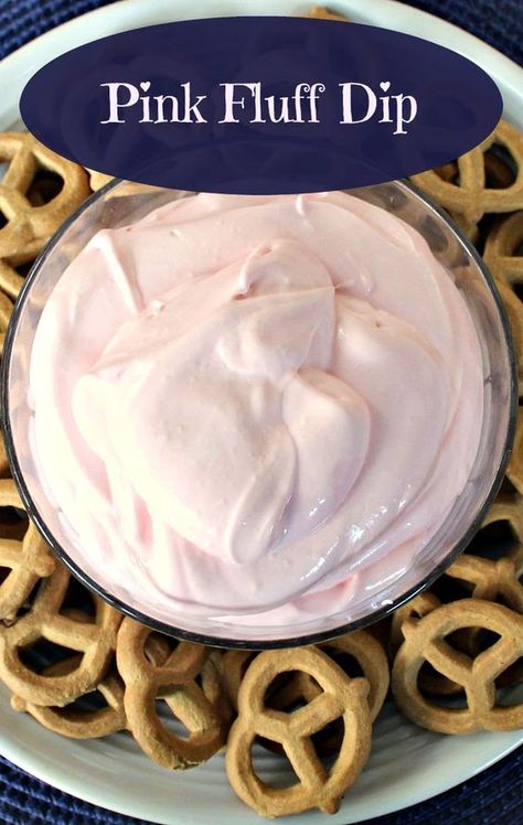 Pink Fluff Dip all you need are 3 ingredients. Fluff Dip, Pink Party Foods, Pink Fluff, Pink Snacks, Pink Flamingo Party, Ballet Birthday Party, Pink Desserts, Pink Food, Flamingo Birthday Party