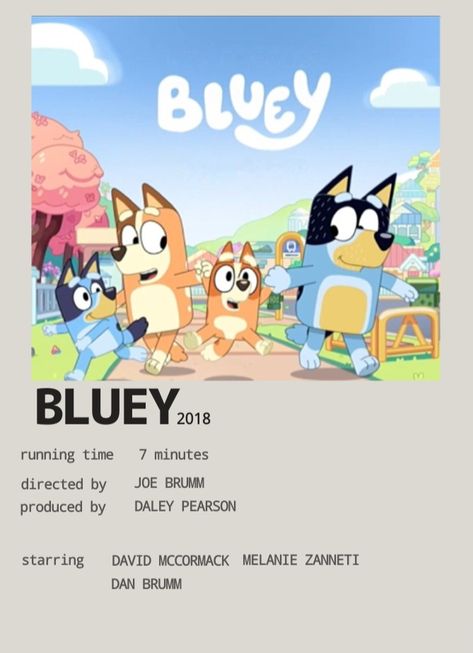 Bluey Posters Aesthetic, Bluey Cartoon Poster, Bluey Aesthetic Cartoon, Bluey Movie Posters, Bluey Characters As Humans, Bluey Posters, Bluey Poster, Bluey Show, Bluey Pictures