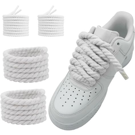 100% Cotton Compatibility: Perfectly Replacement Shoe Laces For Sneakers, Are The Same Size And Quality As The Standard Version. Also Fits Replacement Shoelaces For Various Sports Shoes, Canvas Shoes, Casual Shoes, Athletic Running Sneakers Etc. High Quality Materialschunky Twisted Shoe Laces Made From 100% Cotton Materials, 8-Ply Braided Cotton Rope Hemp Design, Cotton Laces Are Soft, Solid, Durable, Double-Knot And Non-Slip Features. Fashion Designnatural Braided Textures Will Give Them A Stre Rope Shoe Laces, Color Combos Outfit, Shoes Canvas, Thick Rope, Athletic Running, Cotton Rope, Running Sneakers, Lace Design, Shoe Care