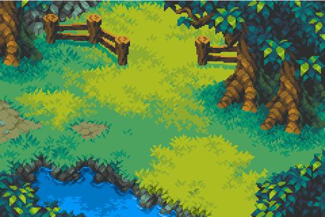 Pixel Art Mockup, Pixel Top Down, Pixel Art Background Landscapes, Grass Pixel Art, Forest Pixel Art, Pixel Art Tileset, Pixel Tree, Pixel Forest, Pixel Art Landscape